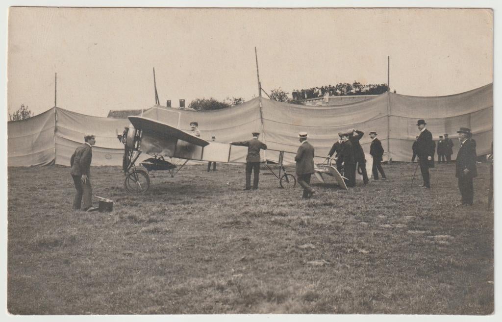 Zwolle - Vliegdemonstratie 1910 * fotokaart vliegtuig, Ophalen of Verzenden, Voor 1920, Ongelopen, Overijssel