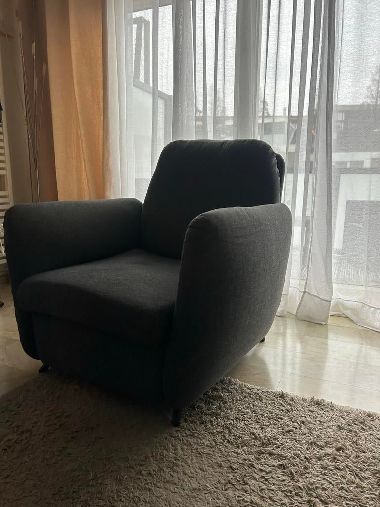 Grijze fauteuil met ligstand - Relax en comfort!, Ophalen, Gebruikt, Eenpersoons, 75 tot 100 cm