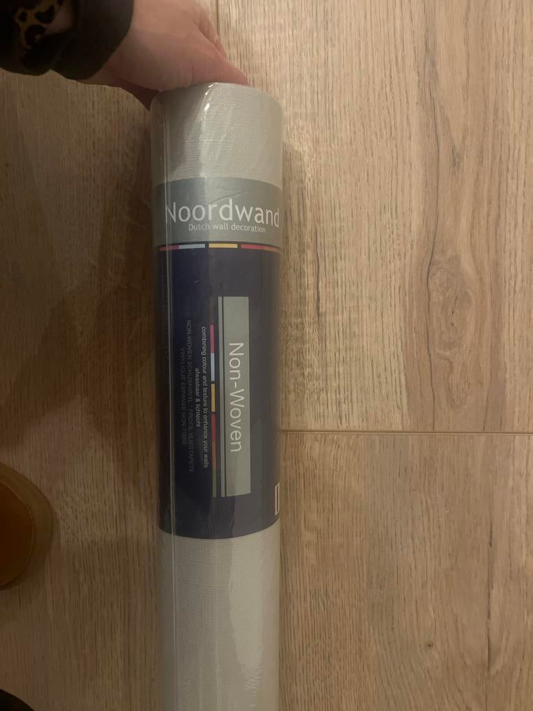 Noordwand structuur behang - lichtgrijs / beige 5 rollen, Ophalen of Verzenden, Minder dan 10 m², Grijs