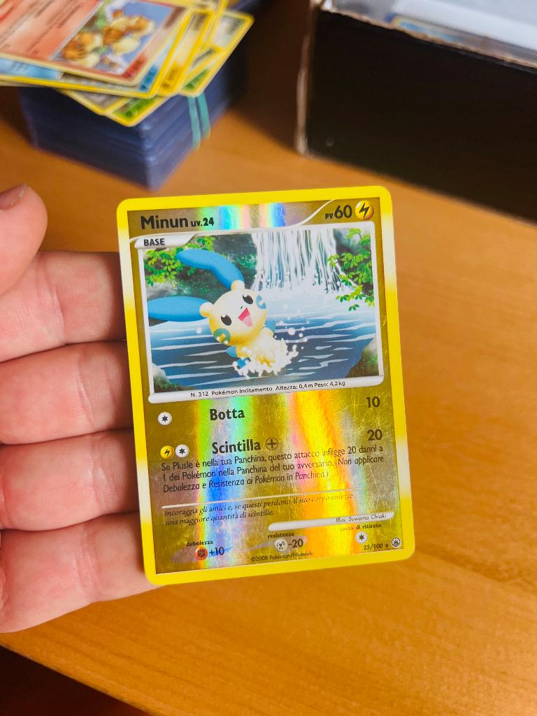 Minun 25/100 Reverse Holo Majestic Dawn Pokemon, Verzenden, Zo goed als nieuw, Losse kaart, Foil