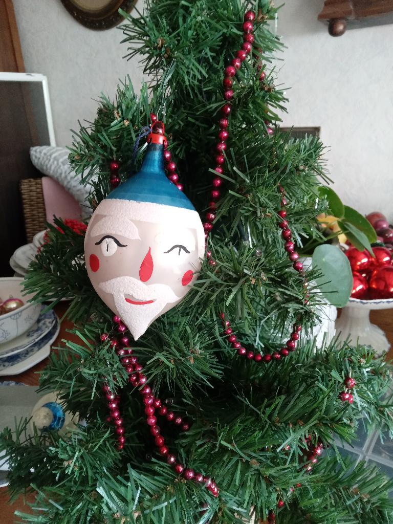 kerstbal 2 prachtige oudere kerstbal model in mooie kleuring, Diversen, Kerst, Ophalen of Verzenden, Gebruikt