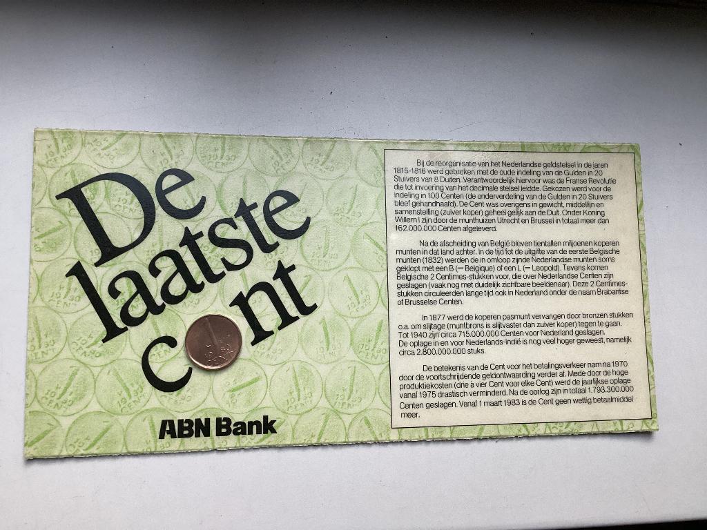 De laatste cent, Ophalen of Verzenden, Overige landen, 1 cent, Losse munt