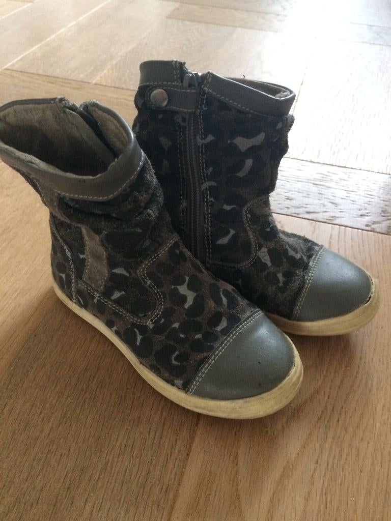 Leuke leren Blox laarsjes met panterprint maat 24, Gebruikt, Meisje, Ophalen of Verzenden, Laarzen