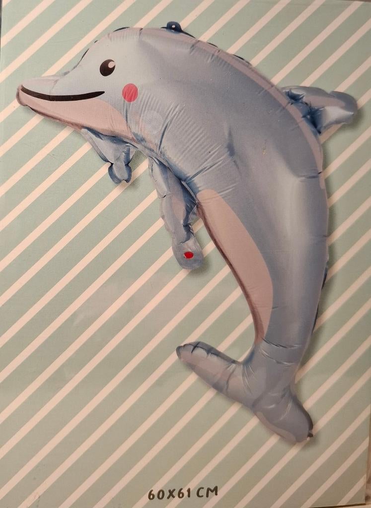 Dolfijn folieballon 60 x 61 cm NIEUW, Infosandrasgiftshop@gmail.com, Verjaardag, Nieuw, T