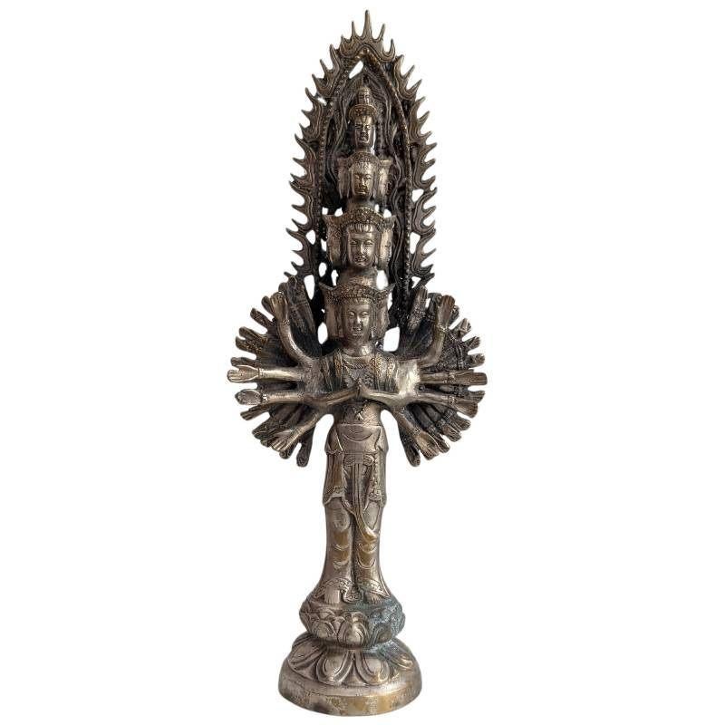 Chinees bronzen beeld van Guanyin (Avalokiteshvara), Ophalen of Verzenden, Gebruikt