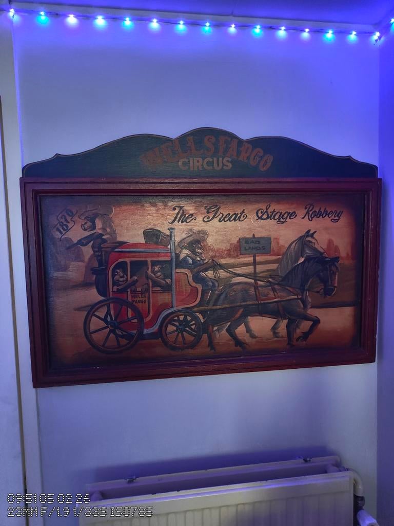 Wells Fargo Circus Schilder, Antiek en Kunst, Ophalen of Verzenden