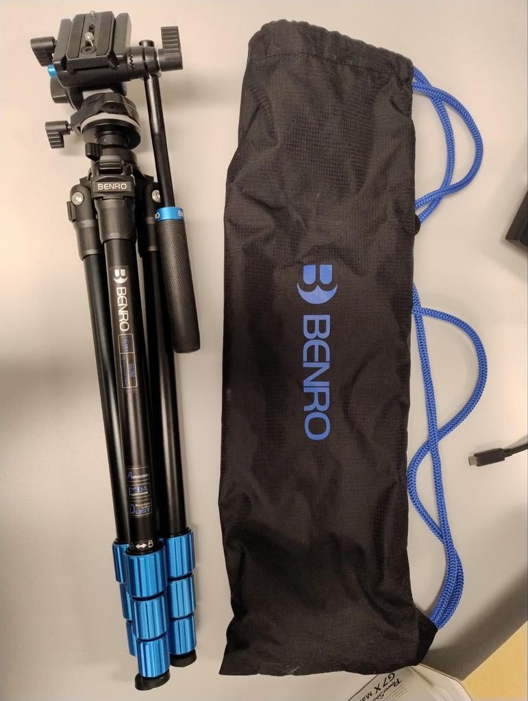 Benro Slim TSL08AN00 Statief - Lichtgewicht en Compact, Zo goed als nieuw, Minder dan 150 cm, Met balhoofd, Ophalen of Verzenden