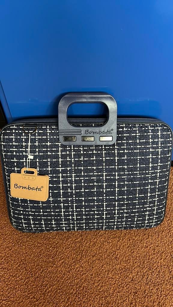 Laptoptas Bombata blauw/tweed 15,6 inch nieuw, Overige materialen, Nieuw, Minder dan 50 cm, Ophalen of Verzenden