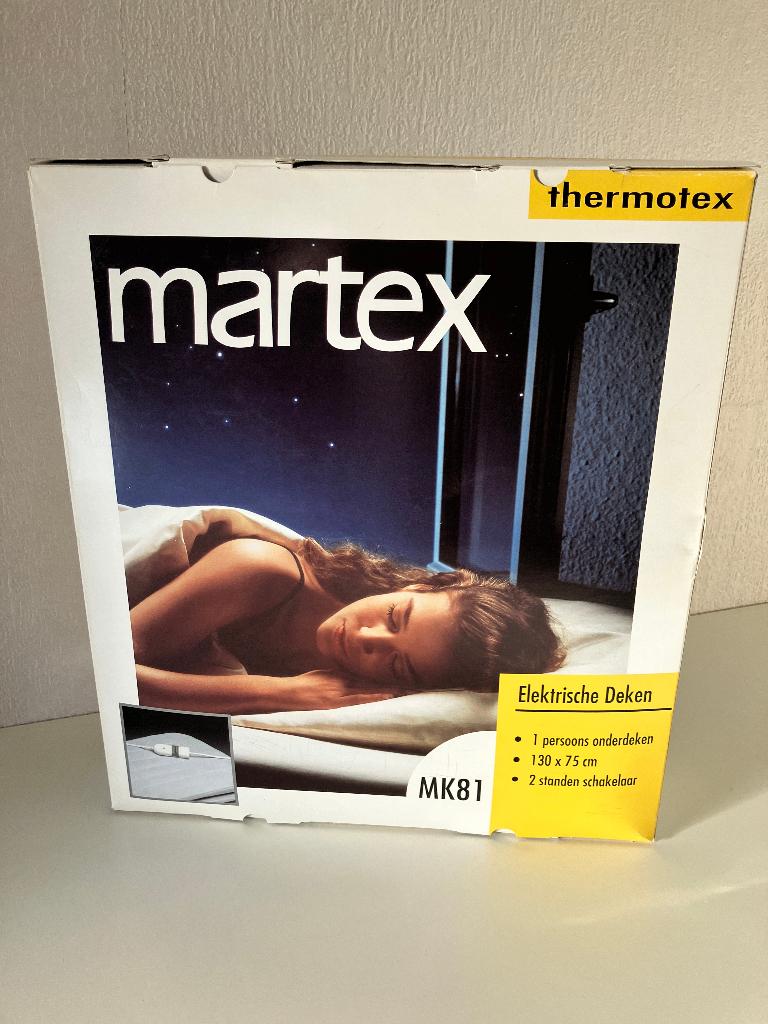 Nieuw: Martex elektrische onderdeken 1 persoons 130x75 cm, Ophalen, Eenpersoons, Wit, Overige typen