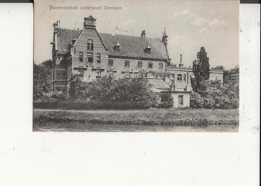 Groningen Diaconessenhuis achtergevel 8-2-1910, Verzenden, Voor 1920, Gelopen, Groningen