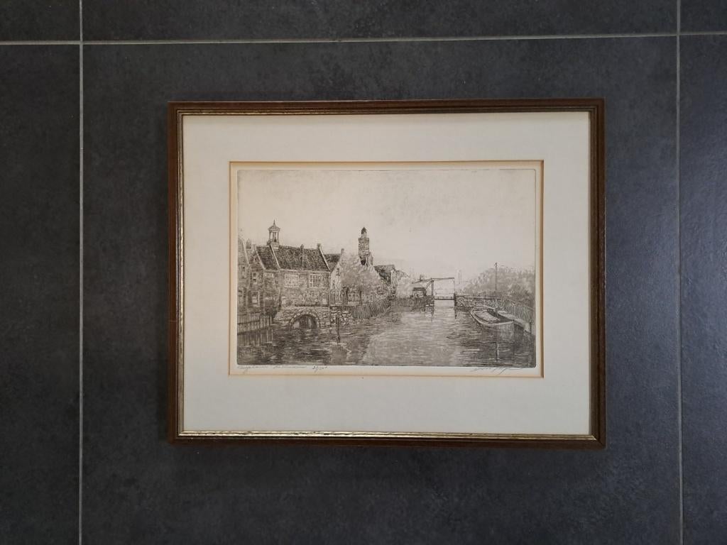 tekening Delfshaven, Ophalen, Minder dan 50 cm, Tekening, Zo goed als nieuw
