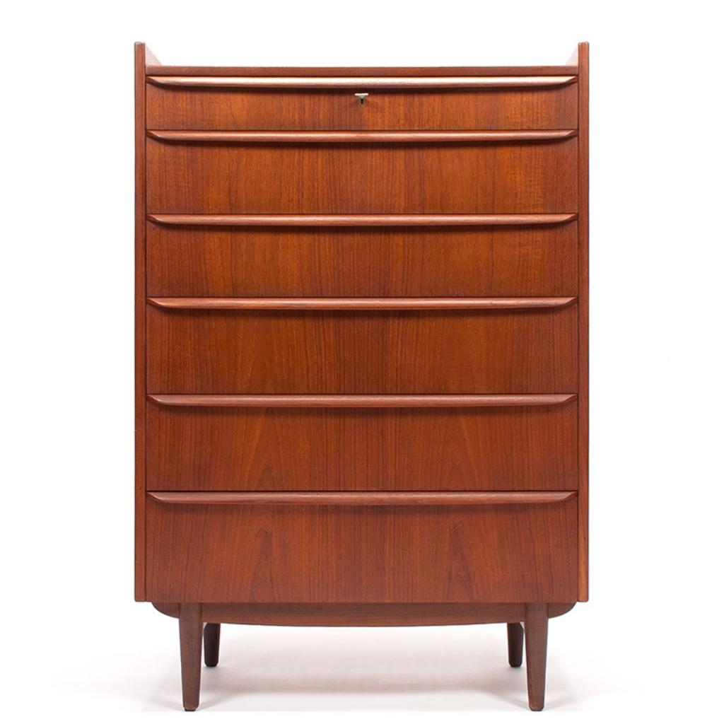 Deense vintage design ladekast jaren 50, 60 teakhout, Huis en Inrichting, Kasten | Ladekasten, Ophalen, Gebruikt, Mid-Century Modern Scandinavisch