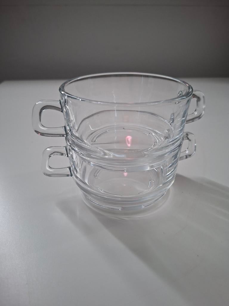 2 glazen soepkommen, Ophalen, Nieuw, Glas, Kom(men)