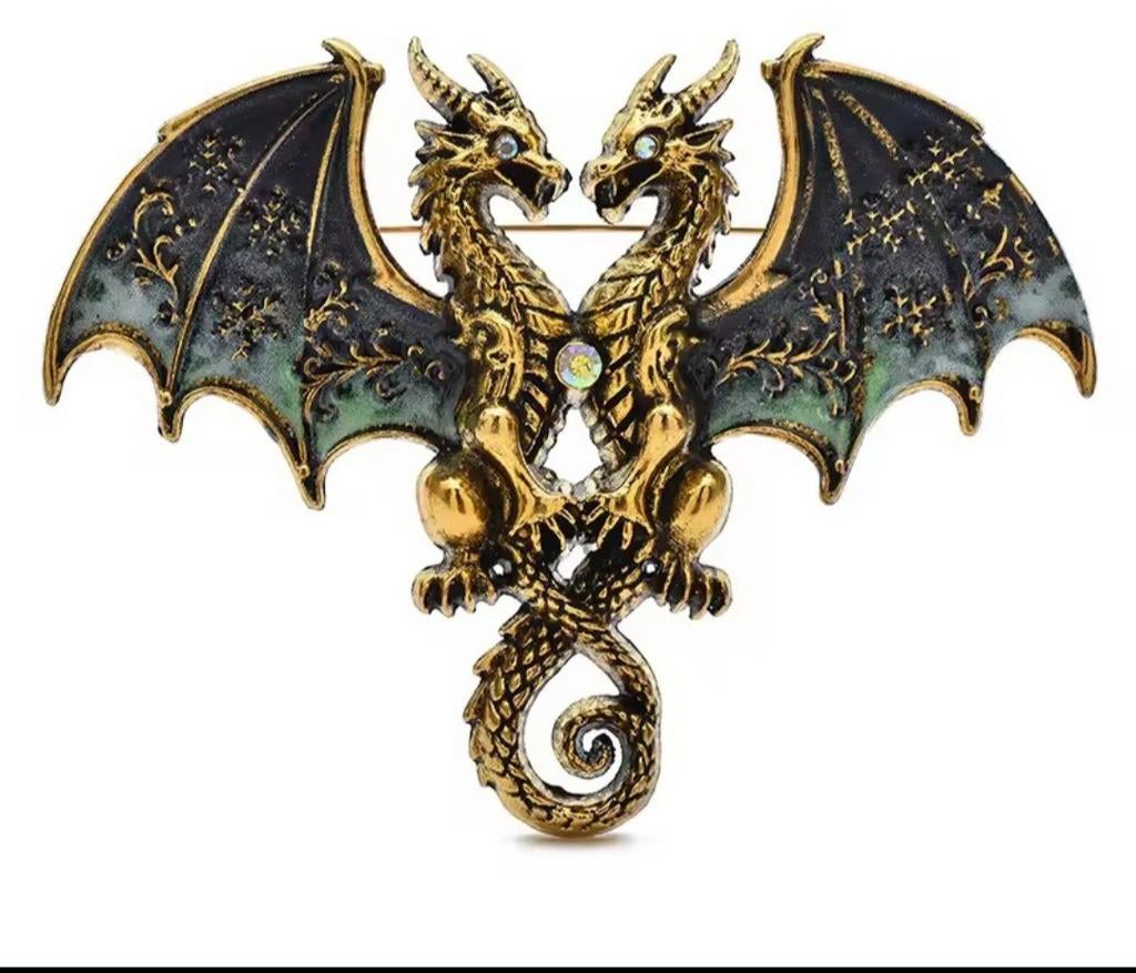 Nieuwe Draken Broche, Met kristal, Overige materialen, 4 tot 7 cm, Nieuw
