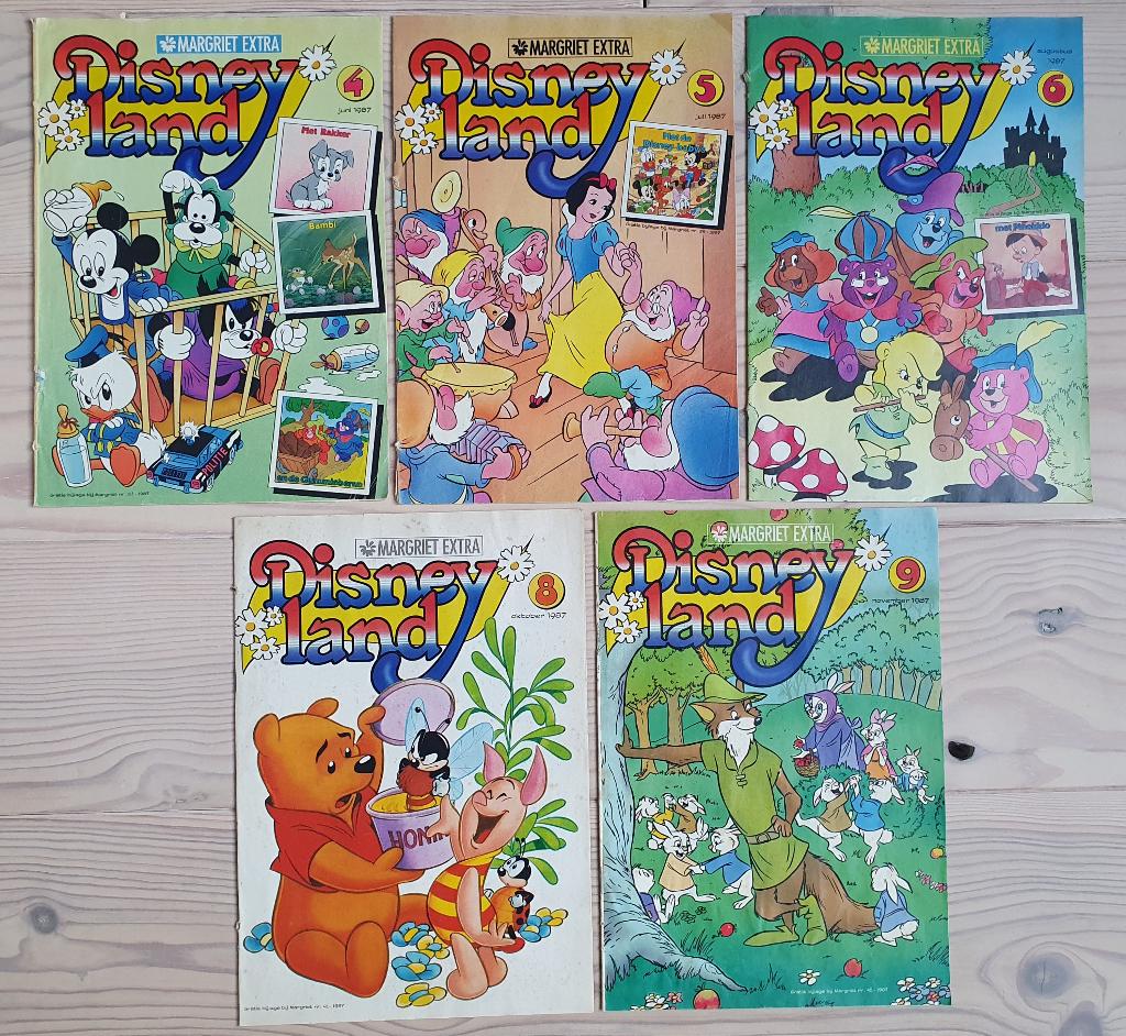 5x Disneyland, stripblad uit 1987 als bijlage bij Margriet, Meerdere stripboeken, Verzenden, Zo goed als nieuw