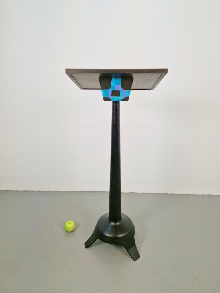 Vintage Boekenstandaard lessenaar koper leer 1950 uniek, Huis en Inrichting, Woonaccessoires | Wandplanken en Boekenplanken, N