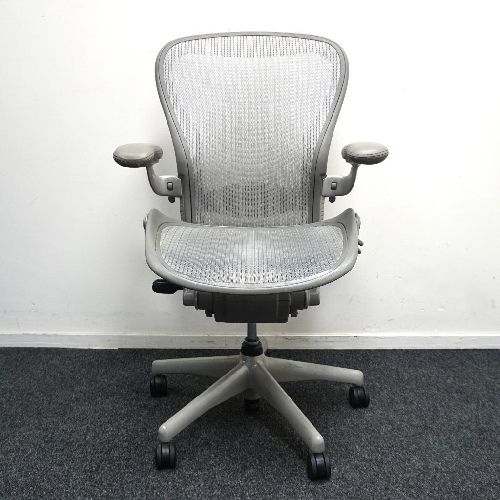 Herman Miller Aeron type C Bureaustoel |Ergonomisch|Titanium, Gebruikt, Overige kleuren, -, -