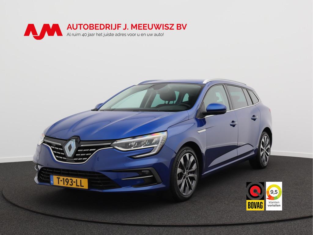 Renault Mégane Estate 1.3 TCe 140 Techno/ automaat/ lage km, Gebruikt, 4 cilinders, Blauw, Leder en Stof