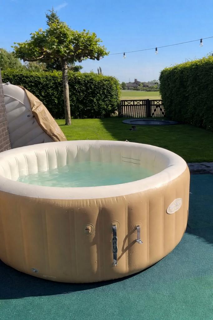 Intex Lay-Z-Spa Palm Springs opblaasbare jacuzzi, Tuin en Terras, Ophalen, Gebruikt, Pomp, Opblaasbaar
