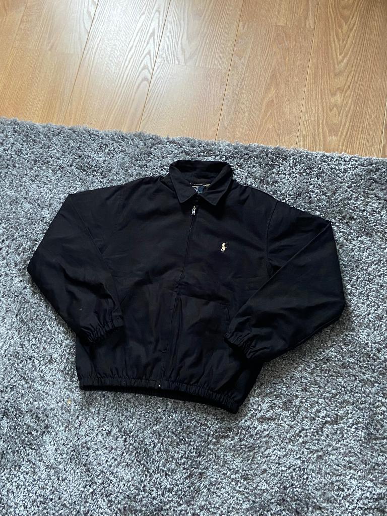 Ralph Lauren Harrington Jas Zwart met Beige Logo in Maat S, Zwart, Ralph Lauren, Ophalen of Verzenden, Zo goed als nieuw