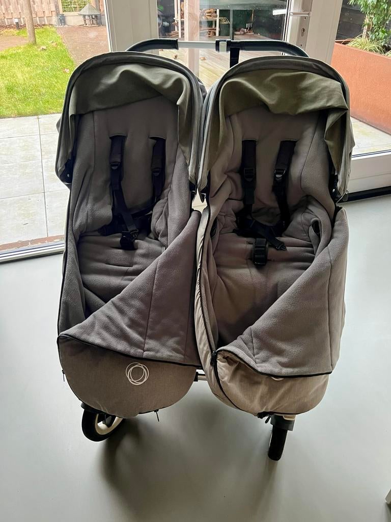 Bugaboo Donkey Duo kinderwagen zwart/grijs met accessoires, Ophalen, Gebruikt, Combiwagen, Duowagen