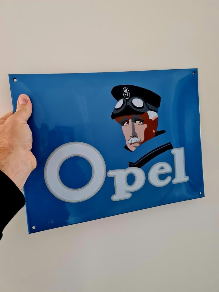 Emaille bord Opel, Ophalen of Verzenden