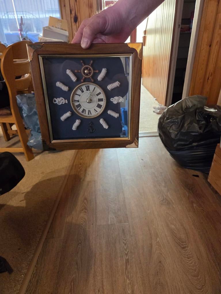 Nautische wandklok met touwdetails en anker, Ophalen of Verzenden