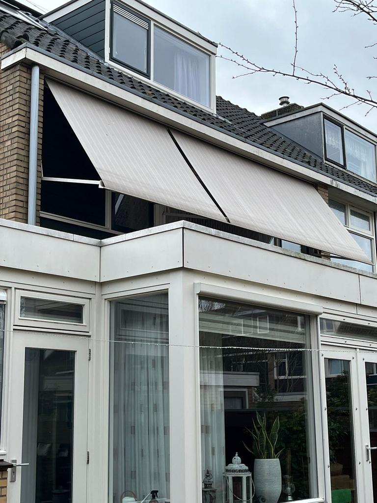Zonnescherm, Gebruikt, 450 cm of meer, Elektrisch, Ophalen of Verzenden