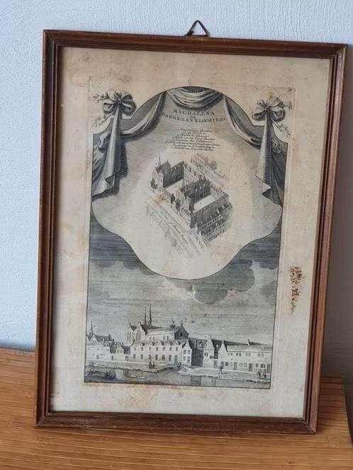 Jan Goeree Magdalena Barbara klooster Amsterdam ca 1765., Antiek en Kunst, Kunst | Etsen en Gravures, Ophalen