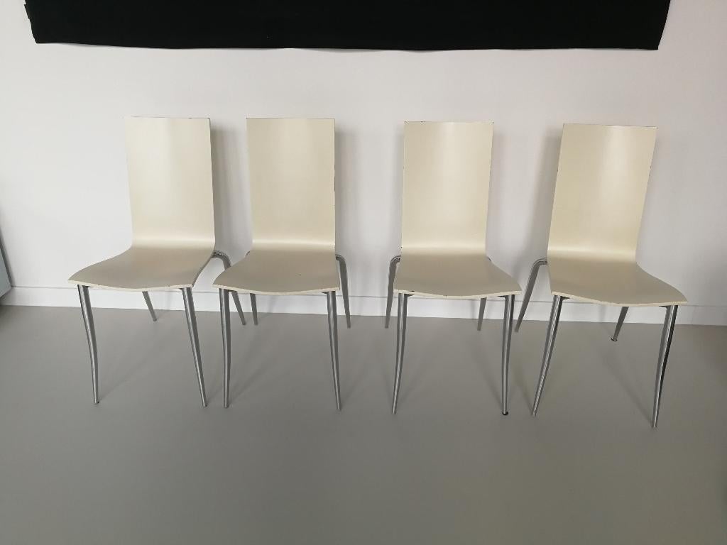 Philippe Starck 'Olly Tango' stoelen - 4 stuks beschikbaar, Huis en Inrichting, Stoelen, Ophalen, Wit, Vier, Hout