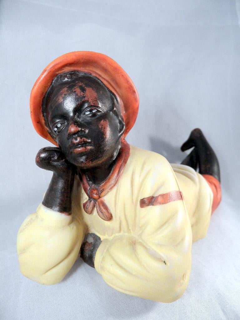 porseleinen beeldje "Blackamoor", Verzamelen, Beelden en Beeldjes, Ophalen of Verzenden, Zo goed als nieuw, Mens