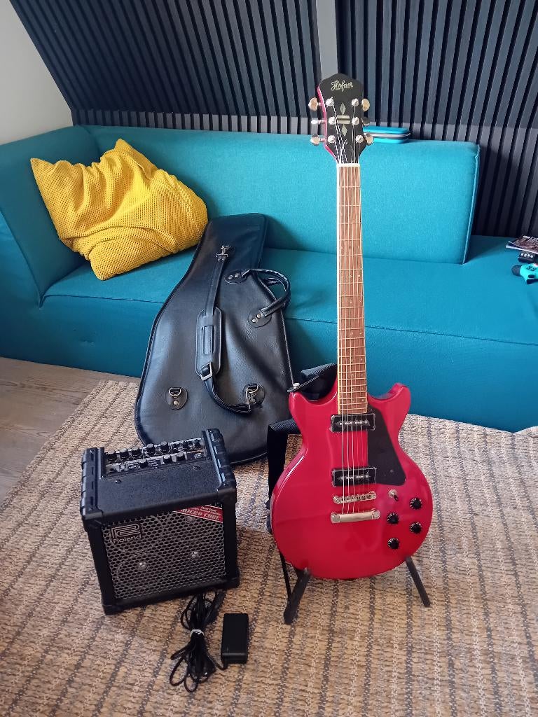 Höfner electrische gitaar, Met versterker, Zo goed als nieuw, Solid body, Ophalen