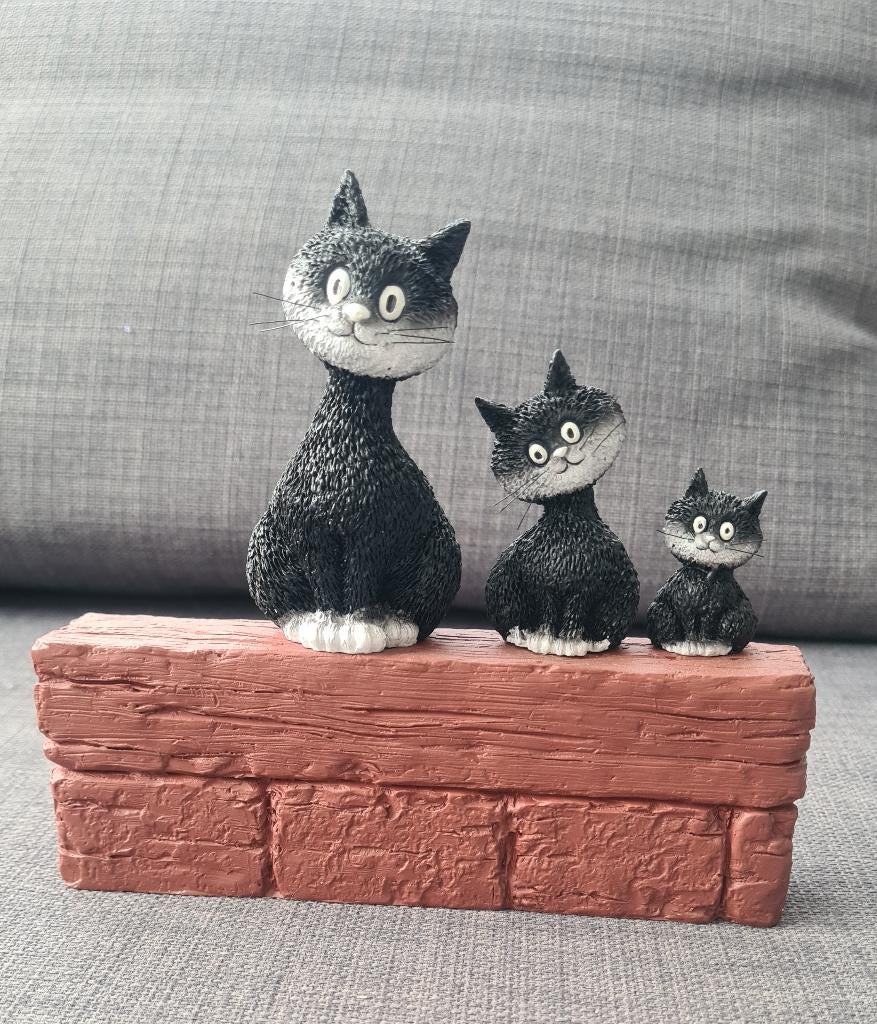 Dubout "Le Trio" Drie katten op een muur, sculptuur, Ophalen of Verzenden, Zo goed als nieuw, Dier