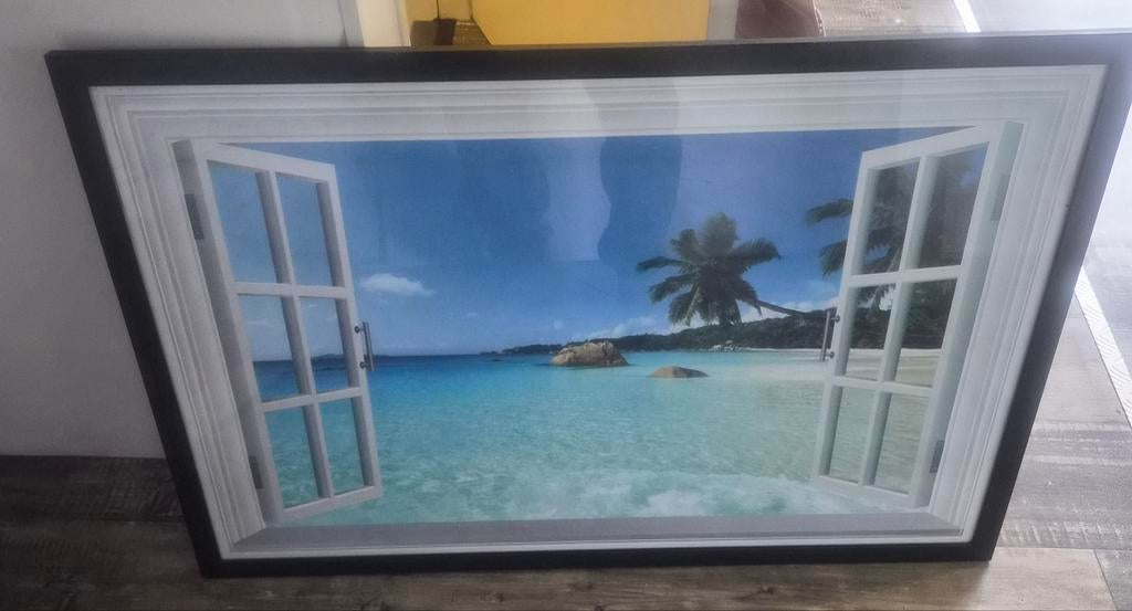 Schilderij met strand en zeezicht, Ophalen of Verzenden