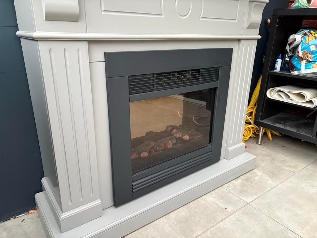 Elektrische sfeerhaard met schouw, Huis en Inrichting, Kachels, Ophalen, Elektrisch, Vrijstaand, Overige soorten