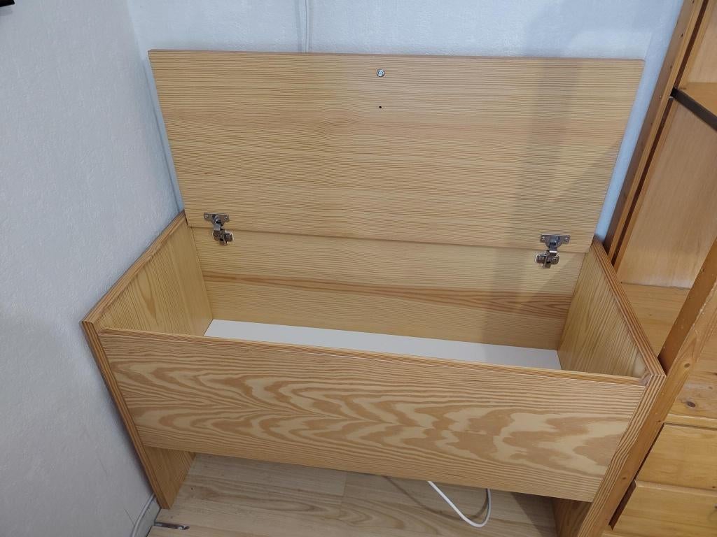 Bedbox grenen voor hoofdeinde ledikant 90cm, Huis en Inrichting, Slaapkamer | Bedden, Ophalen, 90 cm, Zo goed als nieuw, Tijdloos