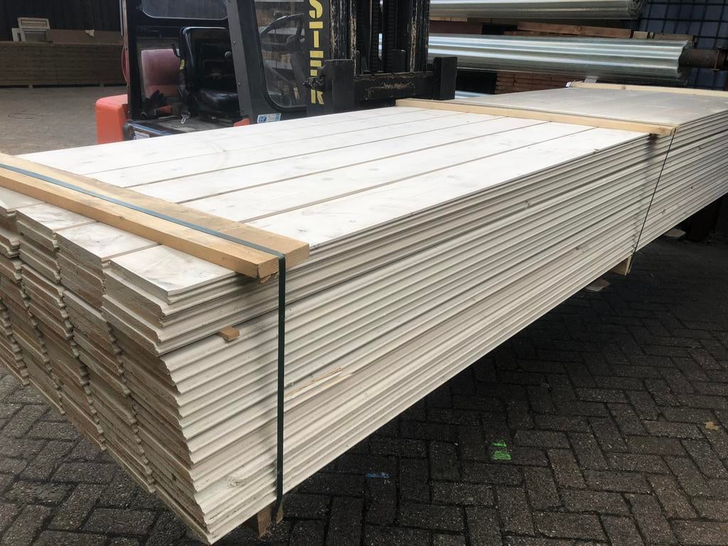 Mooie planken G+G vuren planken wit gegrond 360 cm lang, Ophalen of Verzenden, Nieuw, Planken