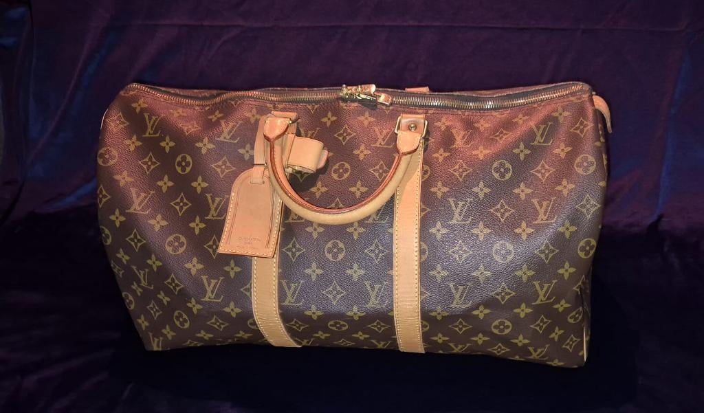 Louis Vuitton Keepall 50 Monogram in Prachtige Staat!, Ophalen, 40 tot 60 cm, 30 cm of meer, Bruin