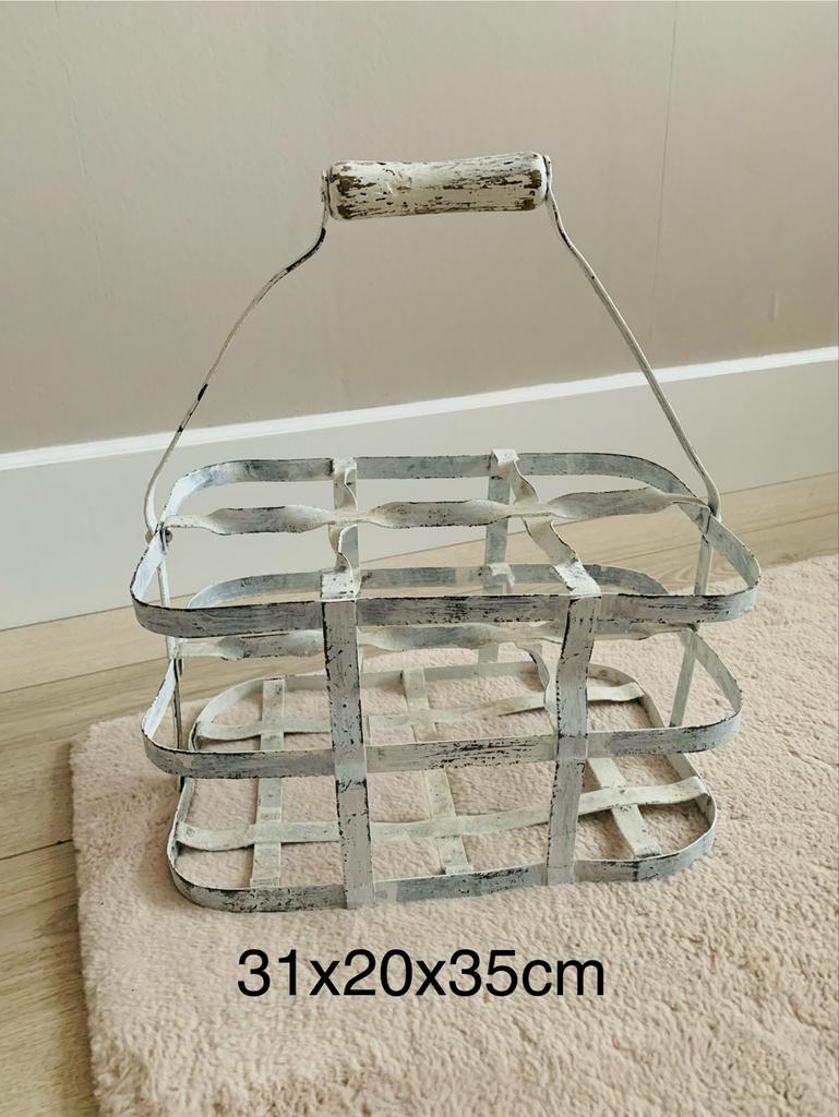 Oud Frans flessenrek / draagrek - Brocante stijl, Ophalen of Verzenden