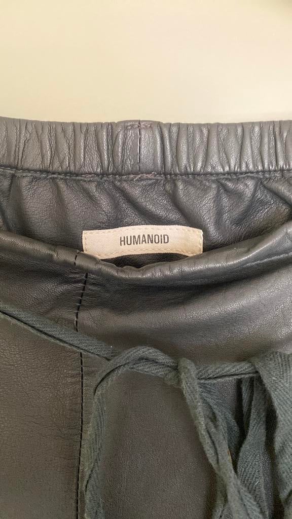 Humanoid 100% schaapsleer donkerblauw/zwart m, Maat 38/40 (M), Zwart, Ophalen of Verzenden, Zo goed als nieuw