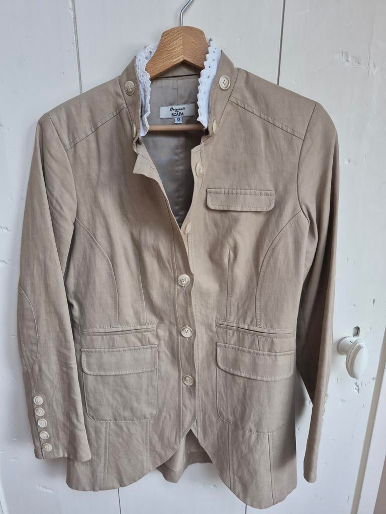 Scapa beige linnen colbert maat 38, Ophalen of Verzenden, Zo goed als nieuw, Maat 38/40 (M), Beige