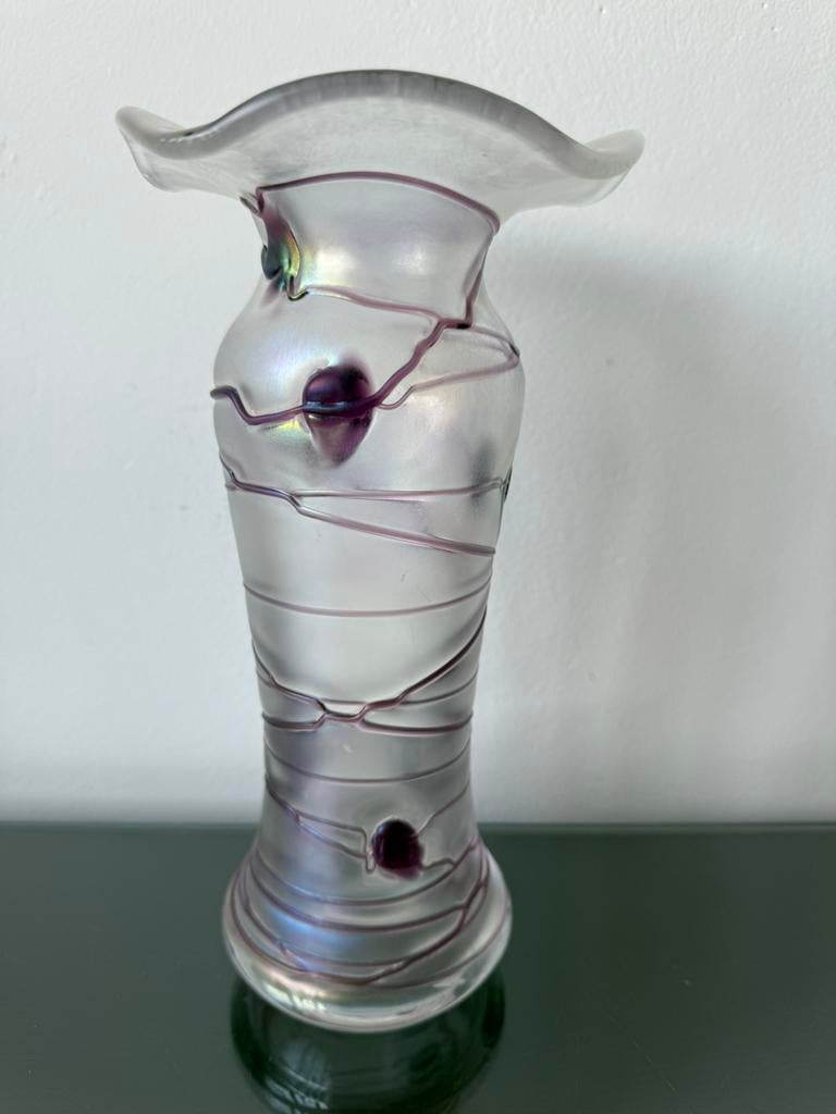 Poschinger Kralik Loetz vaas paars iriserend, Antiek en Kunst, Ophalen of Verzenden