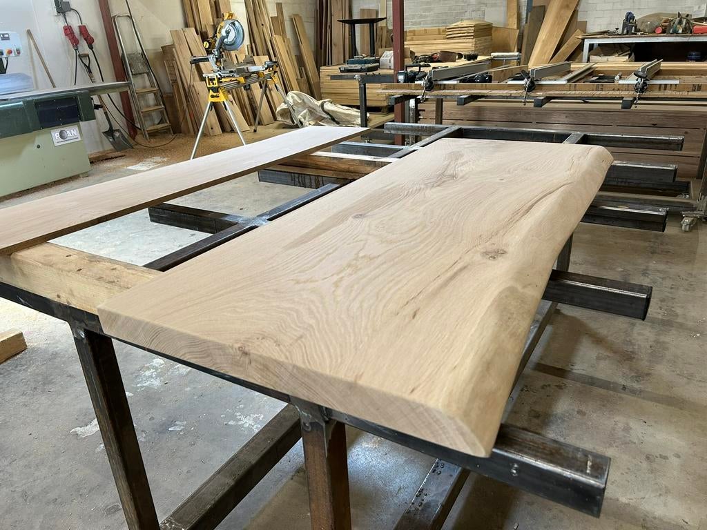 Eiken bladen, panelen, vensterbanken, tafels maatwerk, 25 tot 50 mm, Eiken, Nieuw, Ophalen of Verzenden