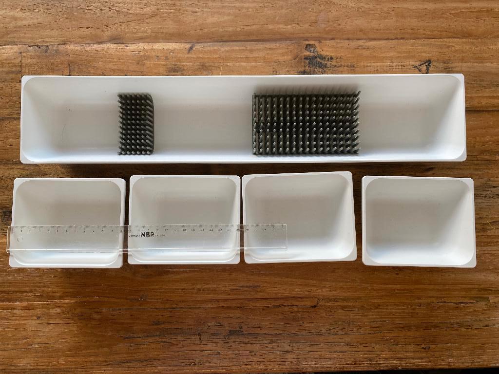 Witte kunststof ikea lade bakjes een lange en vier kleine, Ophalen of Verzenden, Zo goed als nieuw