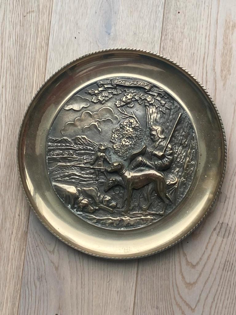 antiek koperen wandbord, Ophalen