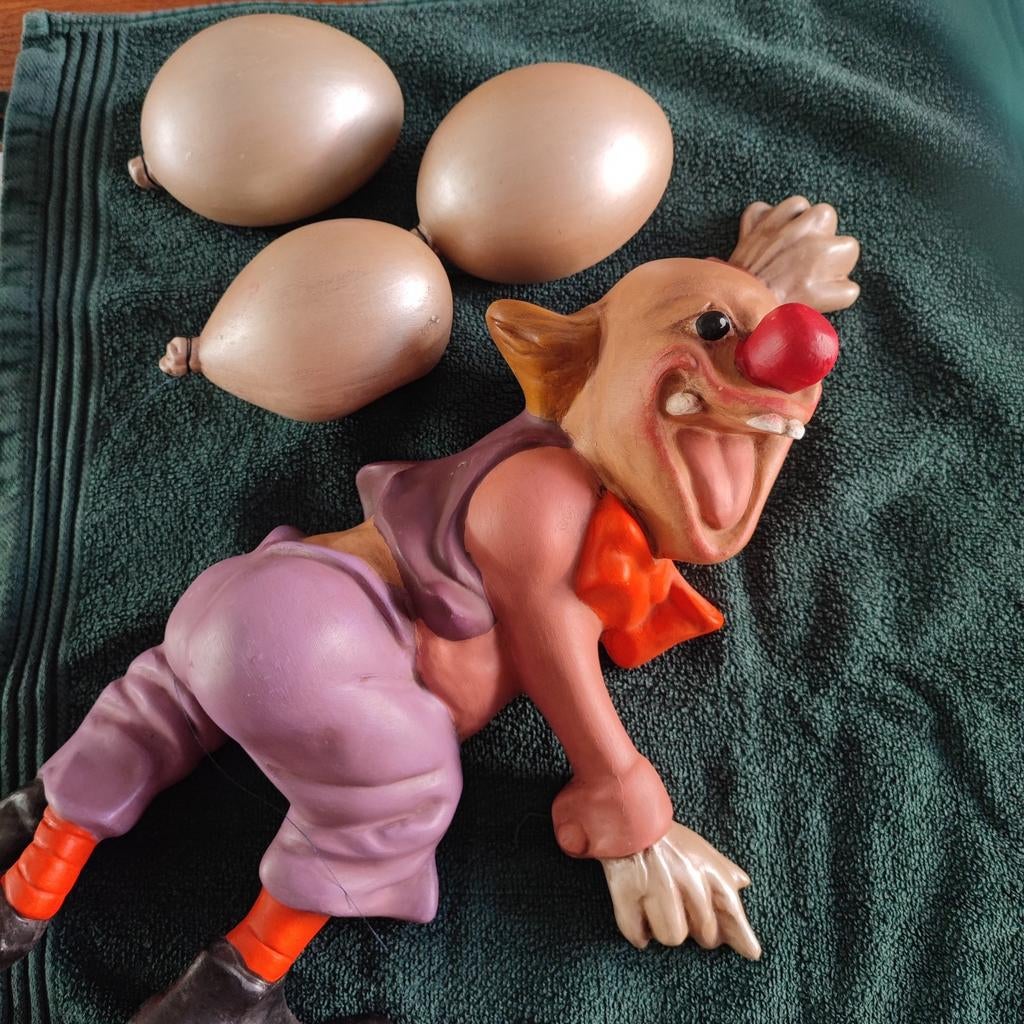 Clown met ballonnen van Crest Mold Inc. uit 1980, Ophalen of Verzenden, Gebruikt