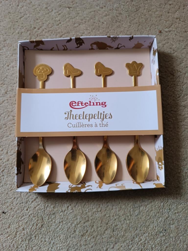 Efteling Theelepeltjes Set - Goudkleurig Bestek, Ophalen of Verzenden, Nieuw
