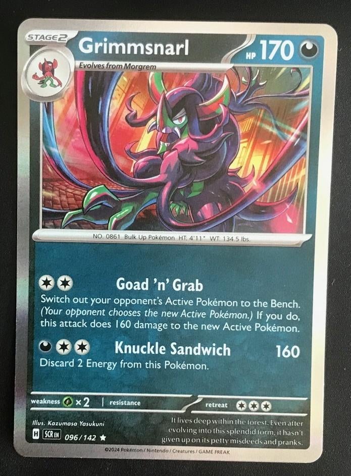 Pokemon - Grimmsnarl (SCR 096) Holo rare.., Ophalen of Verzenden, Nieuw, Losse kaart, Foil
