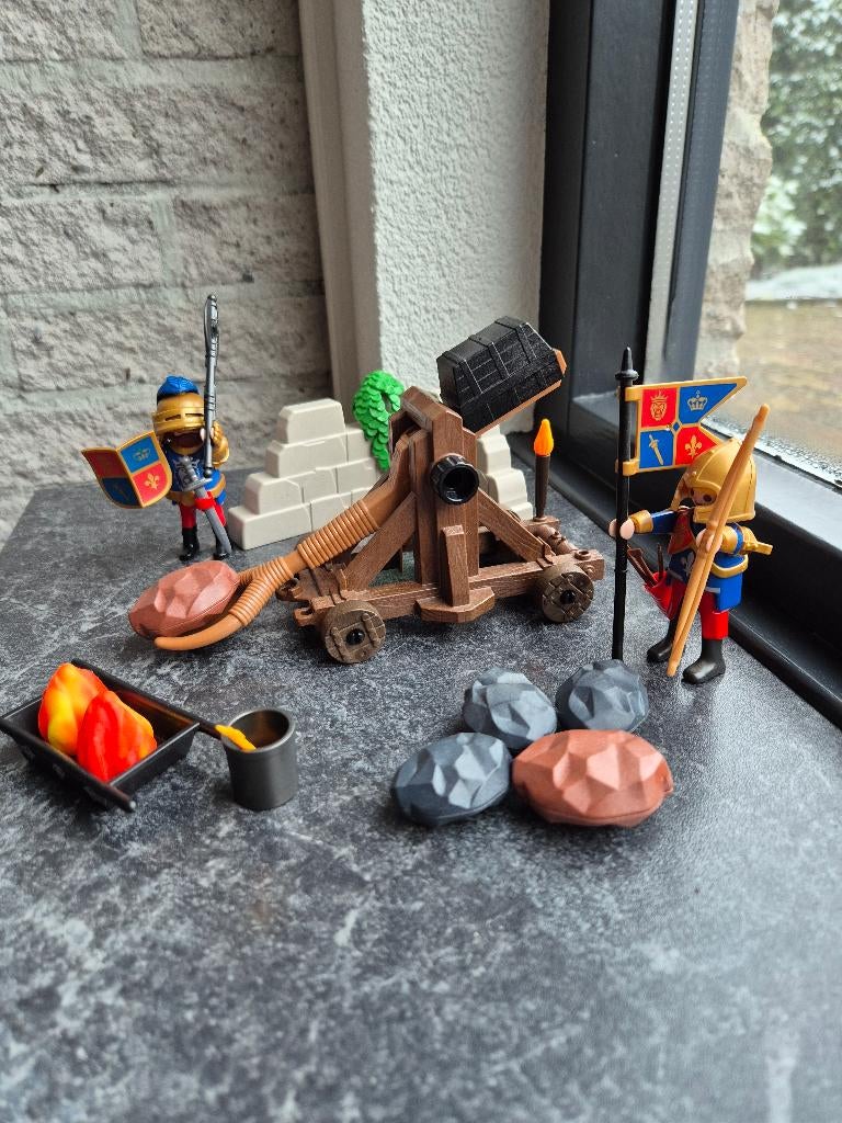 Playmobil Katapult van de Leeuwenridders ( 2 ridders) 6039, Ophalen of Verzenden, Gebruikt