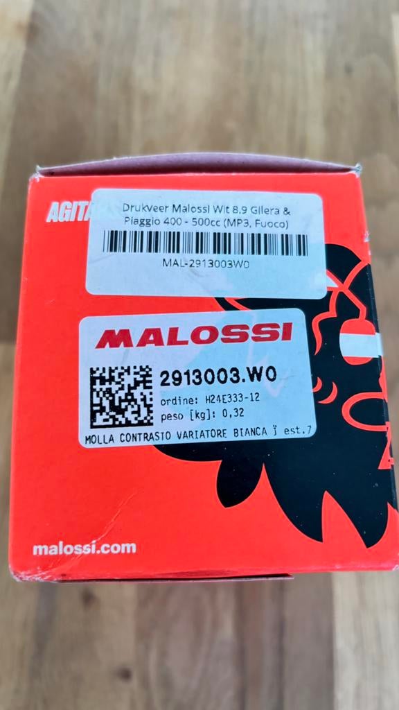 Nieuw ! Malossi drukveer WIT ongebruikt Piaggio MP3 / Gilera, Ophalen of Verzenden, Nieuw, Elektrisch, Overige modellen